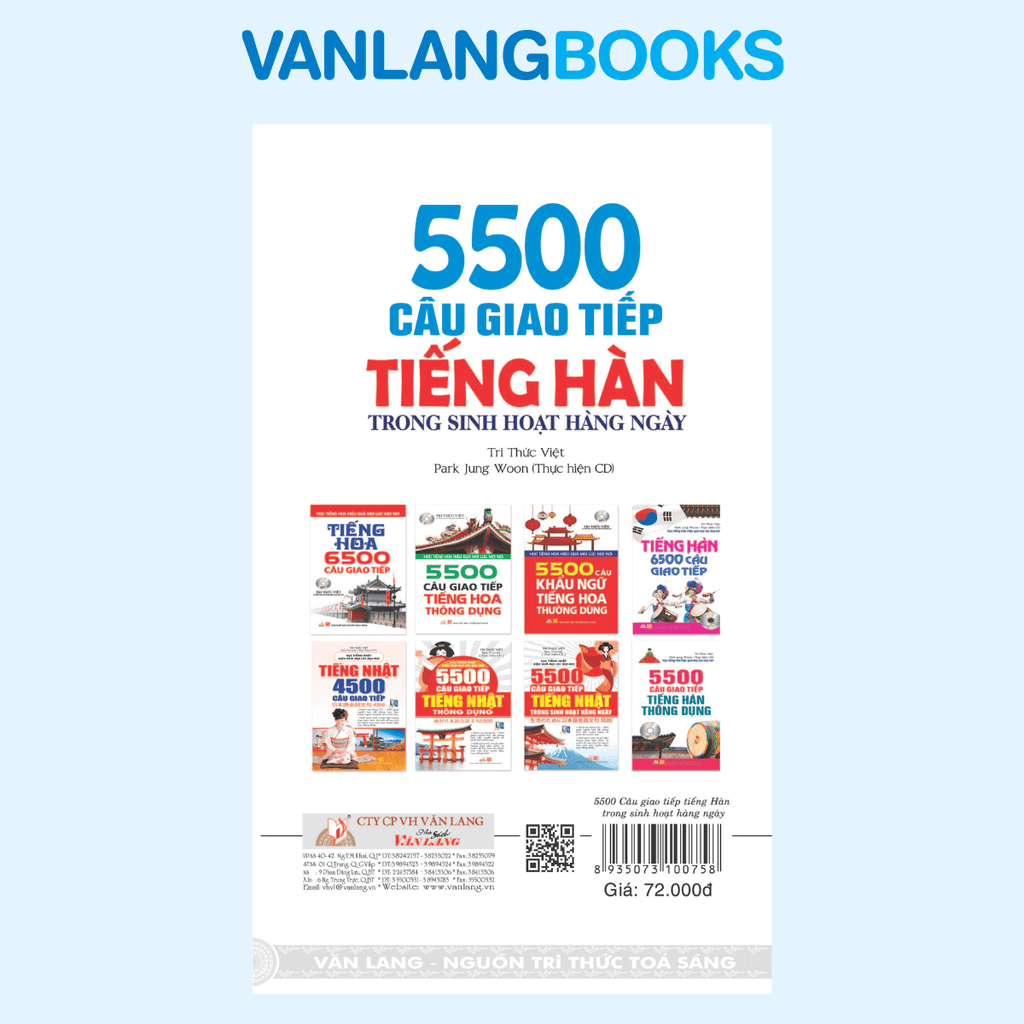 5500 Câu giao tiếp tiếng Hàn trong sinh hoạt hàng ngày (kèm CD) - Vanlangbooks