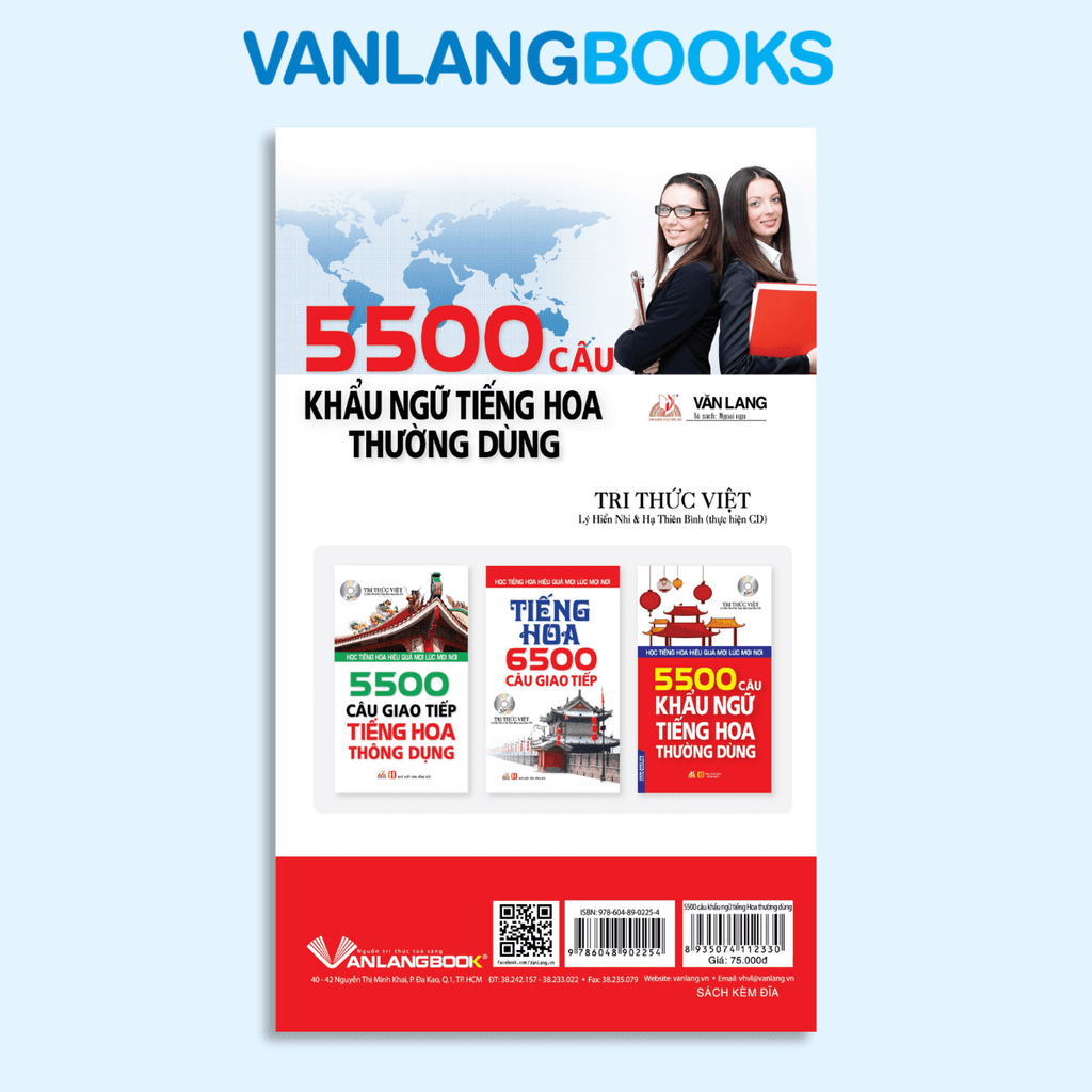5500 Câu khẩu ngữ tiếng Hoa thường dùng (kèm CD) - Tái bản 2018 - Vanlangbooks