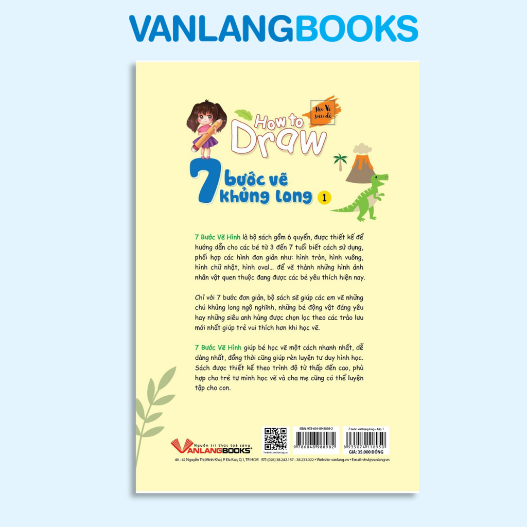 How To Draw - 7 Bước Vẽ Khủng Long - Tập 1 - Vanlangbooks
