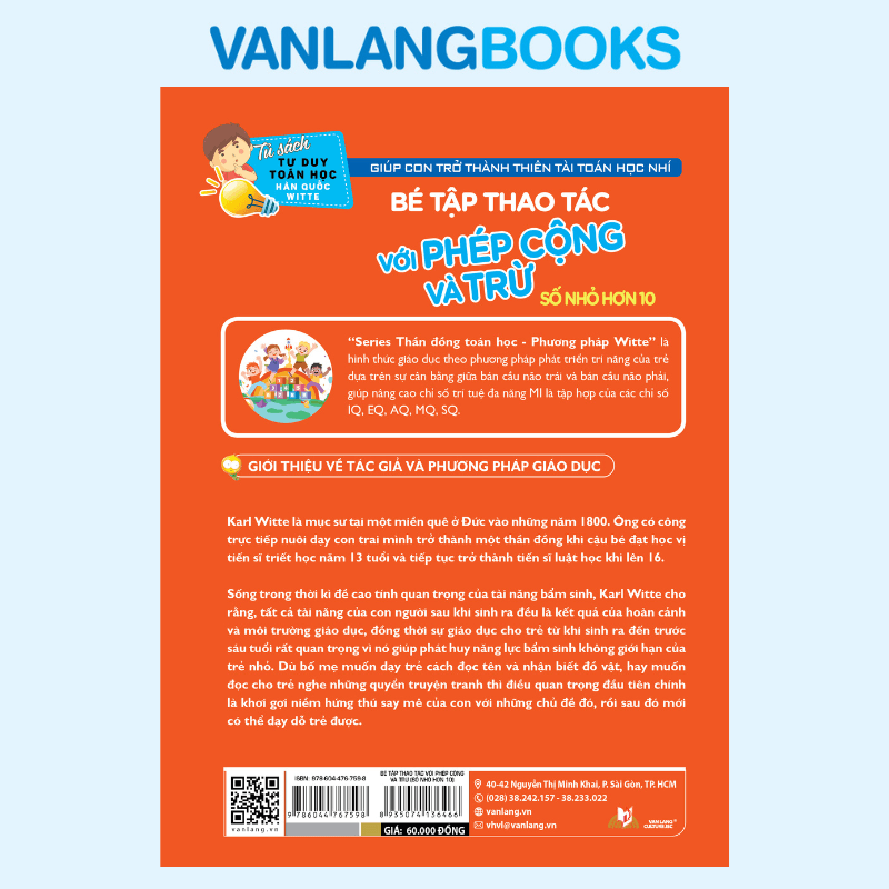 Bé Tập Thao Tác Với Phép Cộng Và Trừ (Số Nhỏ Hơn 10) (TB 2025)-  Tủ Sách Tư Duy Toán Học HQ - Vanlangbooks
