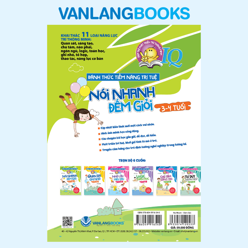 Đánh Thức Tiềm Năng Trí Tuệ - Nói Nhanh Đếm Giỏi (3-4 Tuổi) - Vanlangbooks