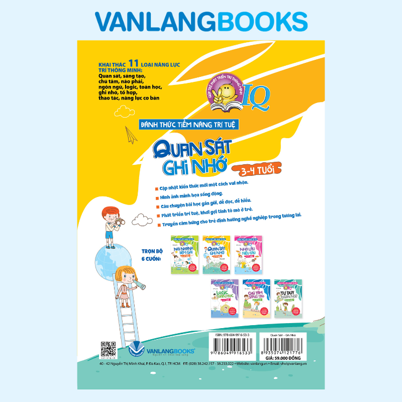 Đánh Thức Tiềm Năng Trí Tuệ - Quan Sát Ghi Nhớ (3-4 Tuổi) - Vanlangbooks