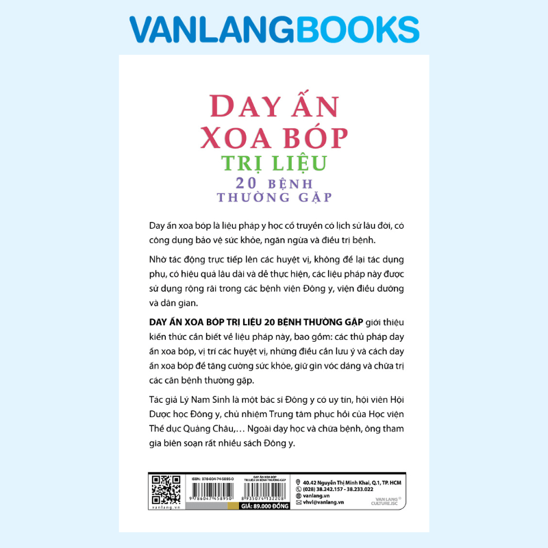 Day Ấn Xoa Bóp - Trị Liệu 20 Bệnh Thường Gặp (Tái Bản 2023) - Vanlangbooks