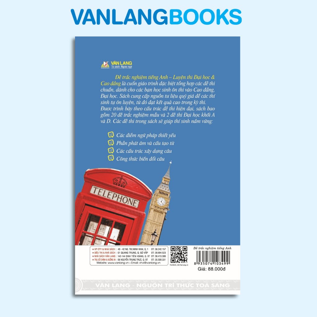 Đề thi trắc nghiệm Tiếng Anh - Luyện thi ĐH & CĐ - Vanlangbooks