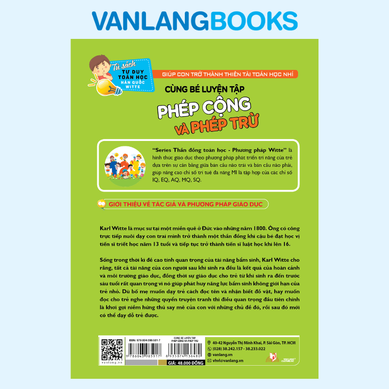 Cùng Bé Luyện Tập Phép Cộng Và Phép Trừ (Tái Bản 2025) - Tủ Sách Tư Duy Toán Học HQ - Vanlangbooks