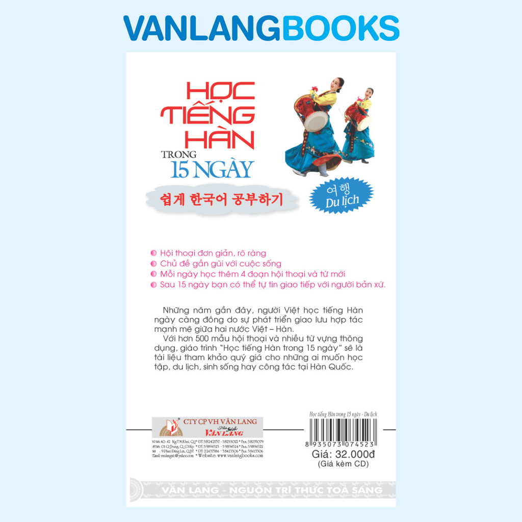 Học tiếng Hàn trong 15 ngày - Du lịch (kèm CD) - Vanlangbooks