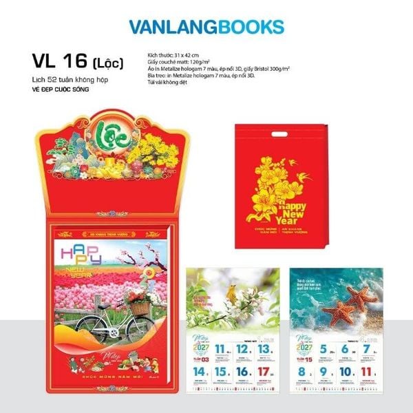 52T 16 - Lịch 52 Tuần Vẻ Đẹp Cuộc Sống (Lộc) không hộp