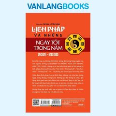 Lịch Pháp Và Những Ngày Tốt Trong Năm 2021-2030 - (Tái Bản 2023) - Vanlangbooks