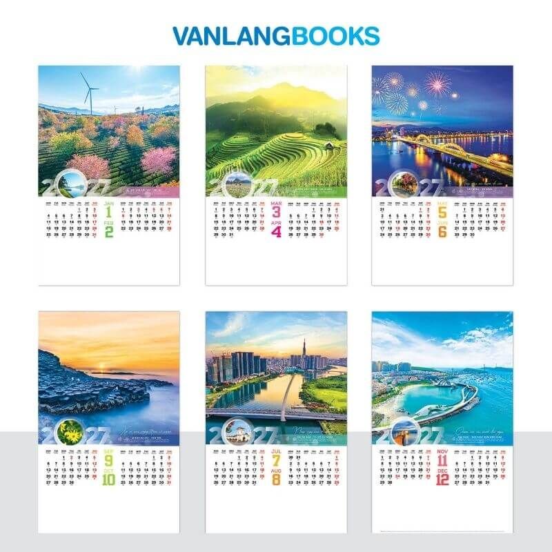 LT03 - Lịch 7 tờ lò xo Cảnh đẹp Việt Nam