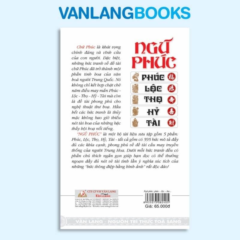Ngũ phúc : Phúc - Lộc - Thọ - Hỷ - Tài - Vanlangbooks