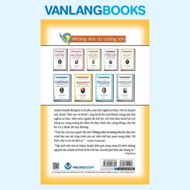 Những Nhà Tư Tưởng Lớn - Adam Smith Trong 60 Phút - Vanlangbooks