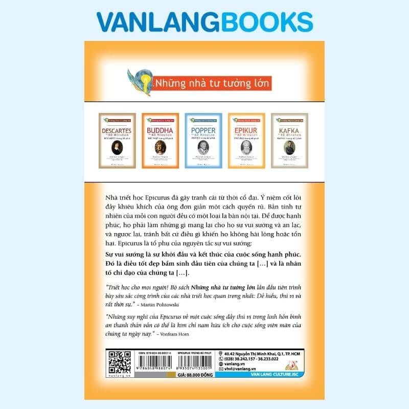 Những Nhà Tư Tưởng Lớn - Epikur Trong 60 Phút - Vanlangbooks