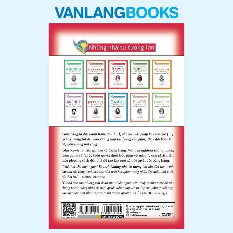 Những Nhà Tư Tưởng Lớn: Rawls Trong 60 Phút - Vanlangbooks