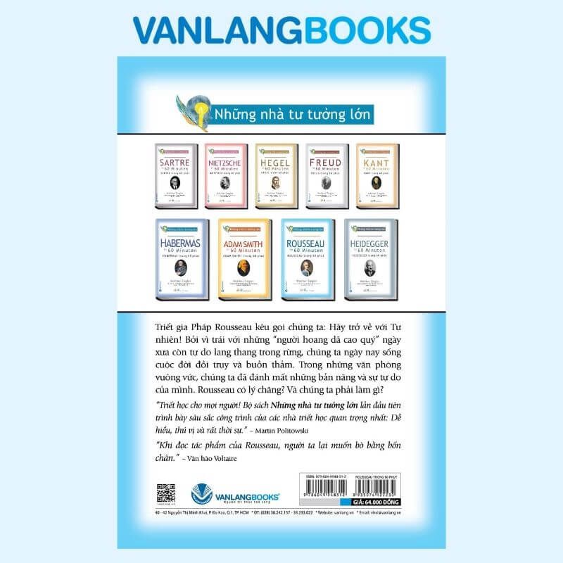 Những Nhà Tư Tưởng Lớn - Rousseau Trong 60 Phút - Vanlangbooks