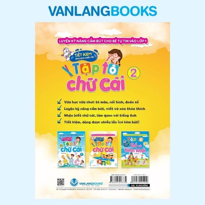 Tập Tô Chữ Cái T2 (Kèm Bút Lông Bảng) - Vanlangbooks