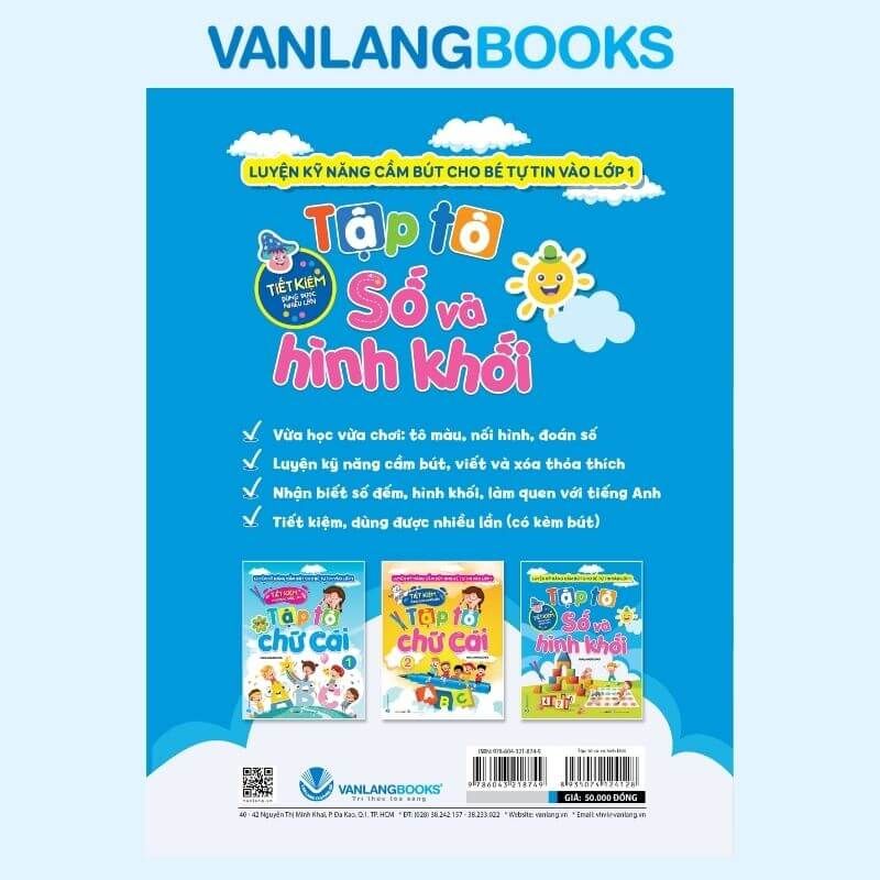Tập Tô Số Và Hình Khối (Kèm Bút Lông Bảng) - Vanlangbooks