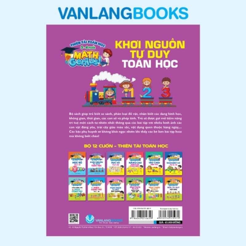 Thiên Tài Toán Học (3 - 4 Tuổi) - Khơi Nguồn Tư Duy Toán Học - Vanlangbooks