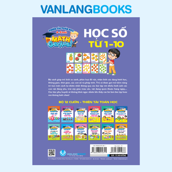 Thiên Tài Toán Học (4 - 5 Tuổi) - Học Số Từ 1-10 - Vanlangbooks