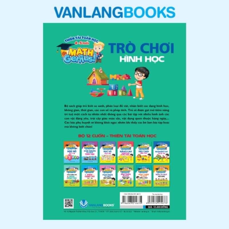 Thiên Tài Toán Học (4 - 5 Tuổi) - Trò Chơi Hình Học - Vanlangbooks