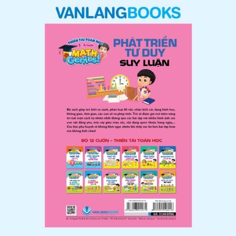 Thiên Tài Toán Học (5 - 6 Tuổi) - Phát Triển Tư Duy Suy Luận - Vanlangbooks