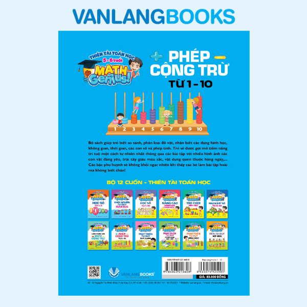 Thiên Tài Toán Học (5 - 6 Tuổi) - Phép Cộng Trừ Từ 1-10 - Vanlangbooks
