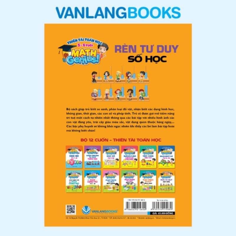 Thiên Tài Toán Học (5 - 6 Tuổi) - Rèn Tư Duy Số Học - Vanlangbooks