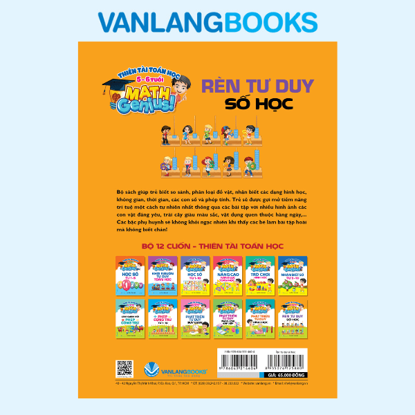 Thiên Tài Toán Học (5 - 6 Tuổi) - Rèn Tư Duy Số Học - Vanlangbooks
