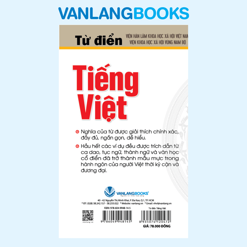 Từ Điển Tiếng Việt (Tái Bản 2020) - Vanlangbooks