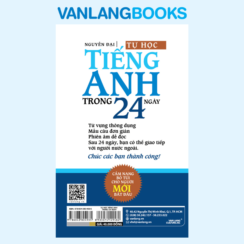 Tự Học Tiếng Anh Trong 24 Ngày (Tái Bản 2022) - Vanlangbooks