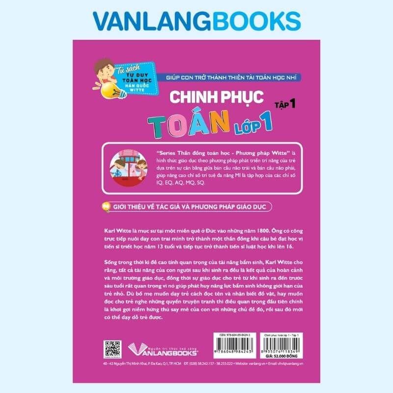 Chinh Phục Toán Lớp 1 - Tập 1 Tư Duy Toán Học Hàn Quốc - Vanlangbooks