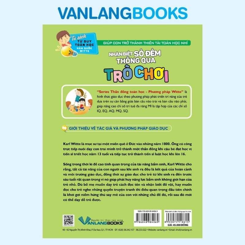 Nhận Biết Số Đếm Thông Qua Trò Chơi - Tư Duy Toán Học Hàn Quốc - Vanlangbooks