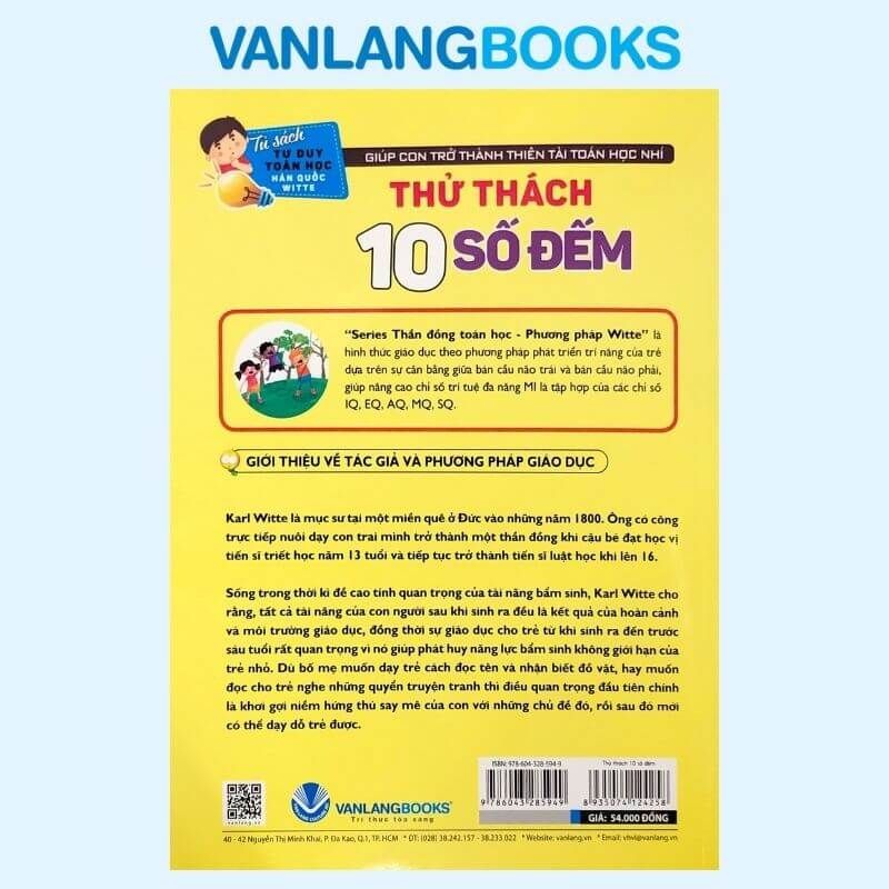 Thử Thách 10 Số Đếm - Cấp Độ 2 - Tư Duy Toán Học Hàn Quốc (Tái Bản 2021) - Vanlangbooks
