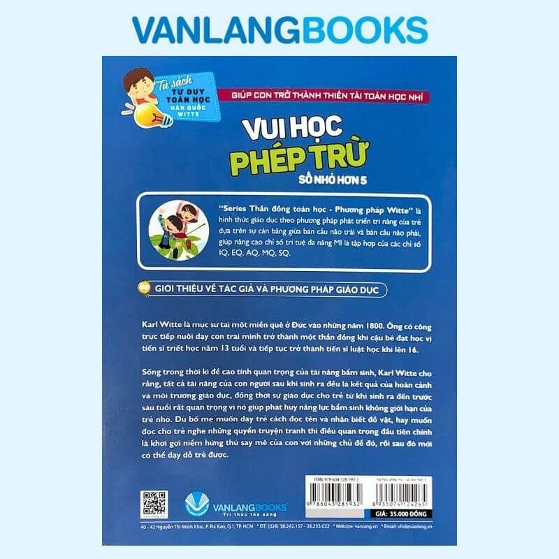 Vui Học Phép Trừ (Số Nhỏ Hơn 5) - Tư Duy Toán Học Hàn Quốc - Vanlangbooks