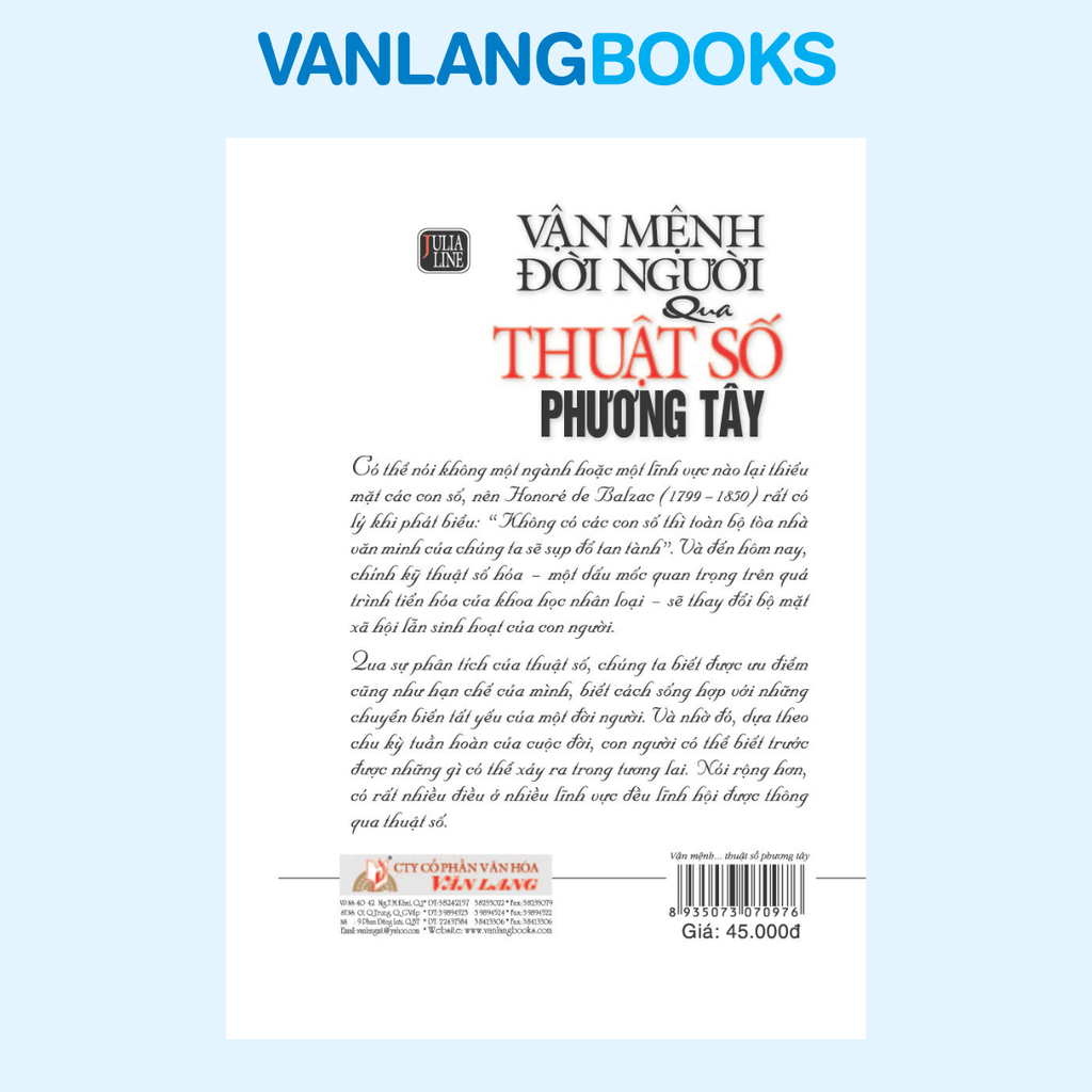 Vận Mệnh Đời Người Qua Thuật Số Phương Tây (45000) - Vanlangbooks