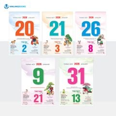 Lịch 2026 Bloc Đại Đặc Biệt – Chủ Đề Bonsai - Phong Thủy | Lịch Tết Treo Tường Cao Cấp Vanlangbooks | Mã: VL07c