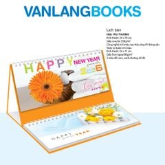 Lịch Bàn 2026 Vanlangbooks - Hoa Yêu Thương (VLLB10B) Kèm Note 52 Tuần Tiện Lợi - Cam