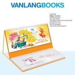 Lịch Bàn 2026 Vanlangbooks - Bonsai & Thư Pháp (VLLB16B) Kèm Note 52 Tuần Tiện Lợi - Cam