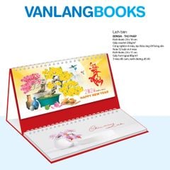 Lịch Bàn 2026 Vanlangbooks - Bonsai & Thư Pháp (VLLB16A) Kèm Note 52 Tuần Tiện Lợi - Đỏ