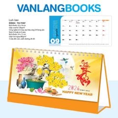 Lịch Bàn 2026 Vanlangbooks - Bonsai & Thư Pháp (VLLB17B) - Cam