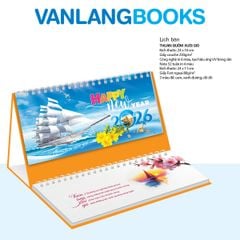 Lịch Bàn 2026 Vanlangbooks - Thuận Buồm Xuôi Gió (VLLB18B) Kèm Note 52 Tuần Tiện Lợi - Cam