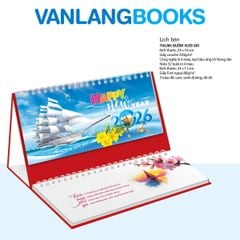 Lịch Bàn 2026 Vanlangbooks - Thuận Buồm Xuôi Gió (VLLB18A) Kèm Note 52 Tuần Tiện Lợi - Đỏ