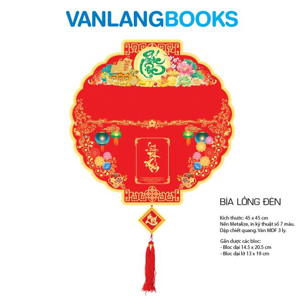 Lịch Gắn Bloc 2026 Vanlangbooks - Kim Gia Lộc Mãn (VLLĐ36) Hình Lồng Đèn Cao Cấp