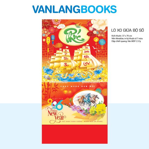 Lịch Treo Tường 2026 Vanlangbooks - Kim Ngư Thuyền Phú (VLLXG04A) Cao Cấp