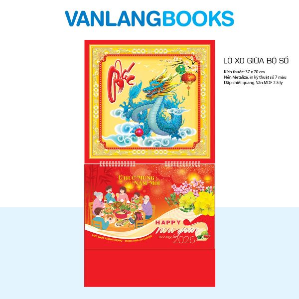 Lịch Treo Tường 2026 Vanlangbooks - Thanh Long Phúc Gia (VLLXG07) Cao Cấp