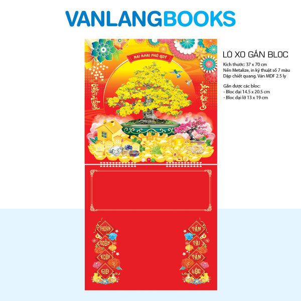Lịch Gắn Bloc 2026 Vanlangbooks - Mai Khai Phú Quý (VLLXGL10) Cao Cấp