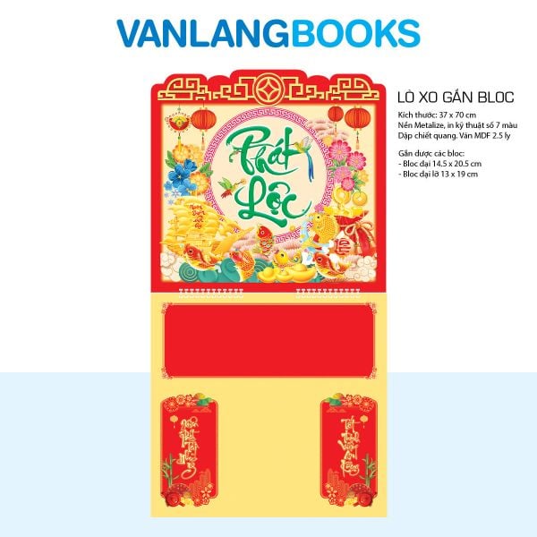 Lịch Gắn Bloc 2026 Vanlangbooks - Kim Thuyền Phát Lộc (VLLXGL14) Cao Cấp