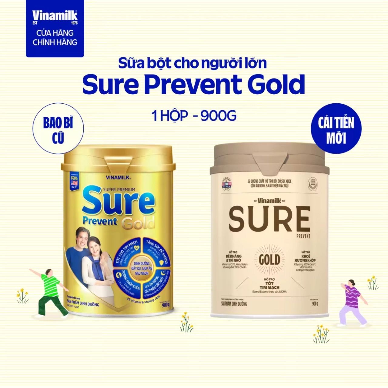  Sữa Bột Vinamilk Sure Prevent Gold 900g 