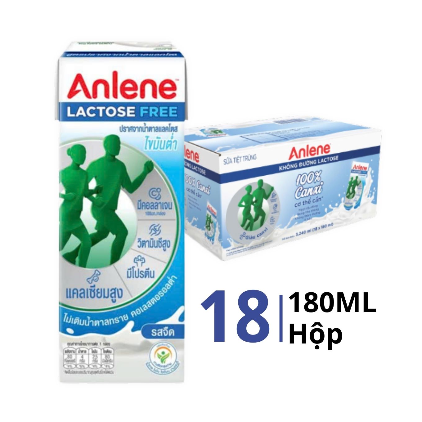  Lốc Sữa Anlene Không Đường Lactose 180ml 