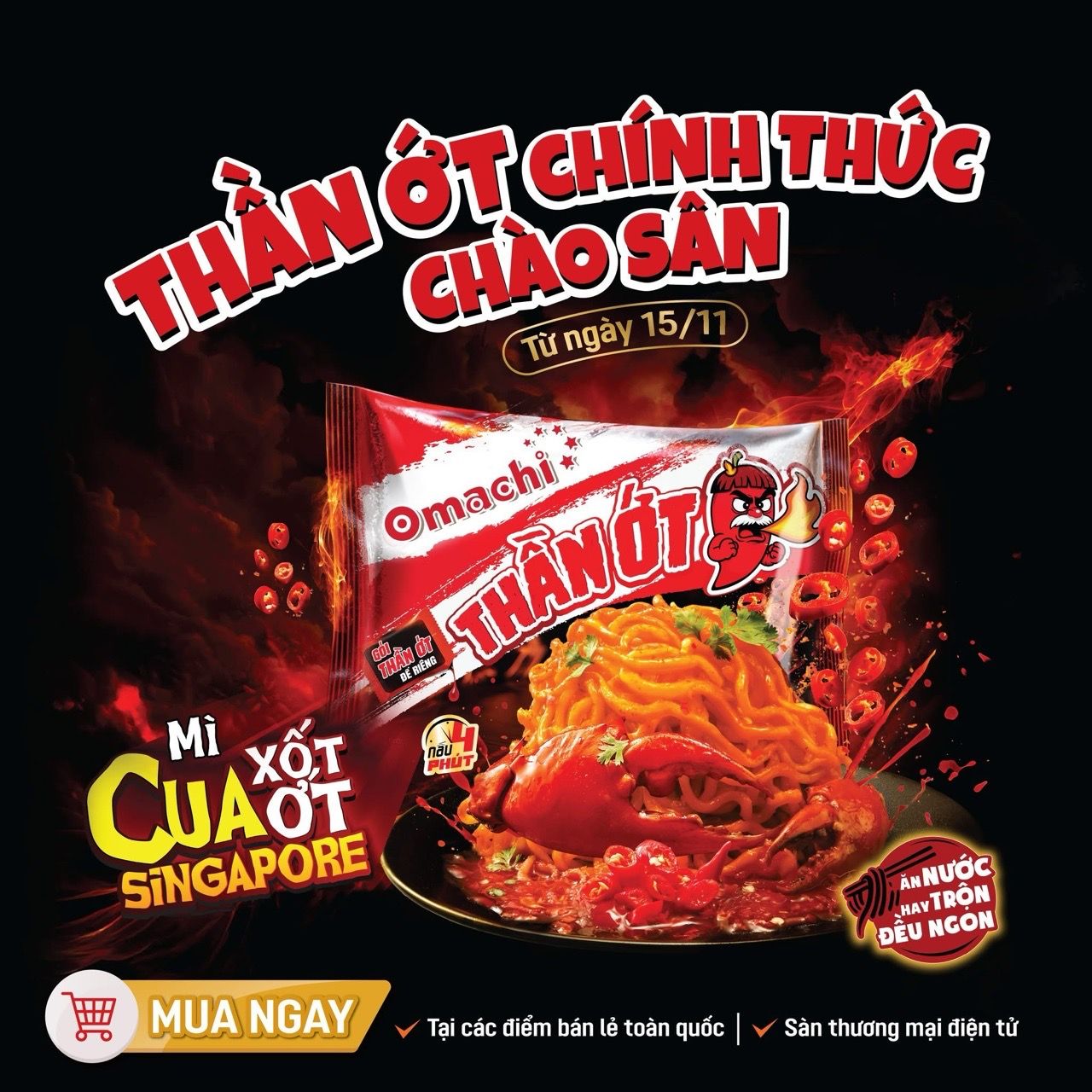  Mì Omachi Trộn Cua Xốt Ớt 