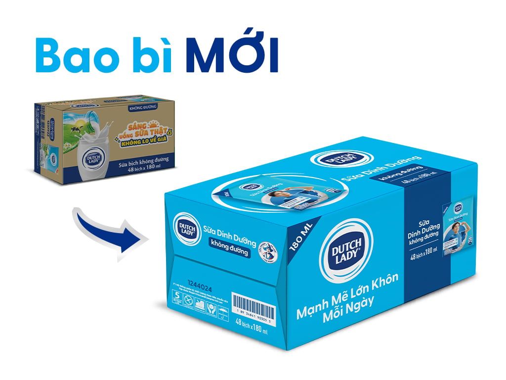  Thung 48 Bịch Sữa Tươi Hà Lan Không Đường 220ml 